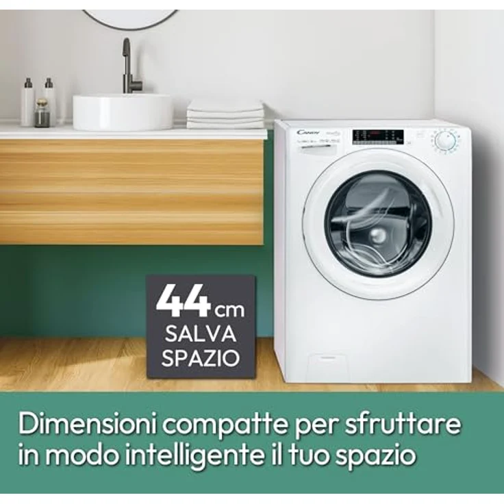 Candy Smart Pro Inverter CO4474TWM6/1-S, Frontlader Waschmaschine mit 7 kg Fassungsvermögen und 1400 U/min, Weiß – Bild 2
