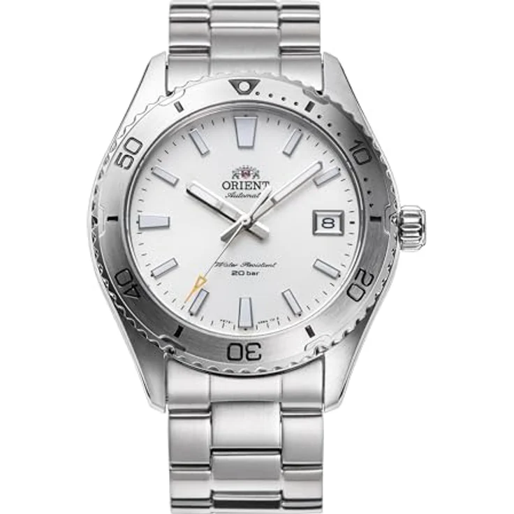 Orient Sportuhr RA-AC0Q03S10B, mechanische Armbanduhr mit 40 mm Edelstahlgehäuse, Saphirglas, weißem Zifferblatt und 20 ATM Wasserdichtigkeit – Bild 1