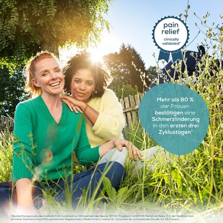 Beurer EM 55 Menstrual Relax+, gegen Menstruationsschmerzen und Schmerzen aus Endometriose, TENS und Wärme-Funktion, mit wiederaufladbarem Akku, Größere Wärmefläche, türkis – Bild 5