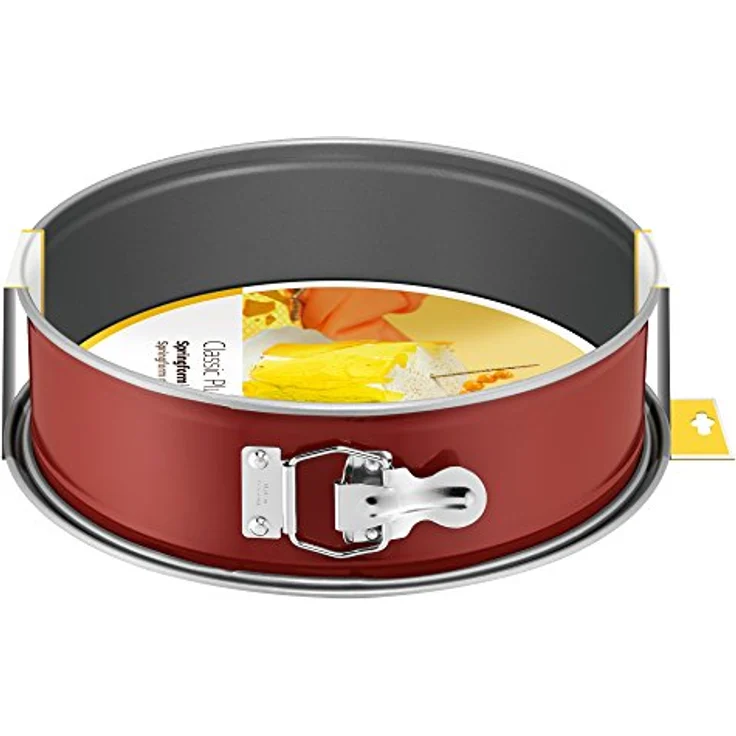 Kaiser Classic Plus Springform, mit Flachboden Durchmesser 26 cm, runde Backform, auslaufsicher, antihaftbeschichtet, rot – Bild 6