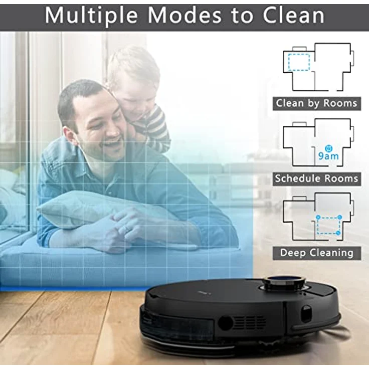 Midea M7 Pro Saugroboter mit Wischfunktion, 120 min Akkubetrieb, schwarz – Bild 5