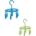 HTI-Living Wandwäschetrockner Mini 2er Set inkl. je 6 Klammern, Wäsche-Rondell