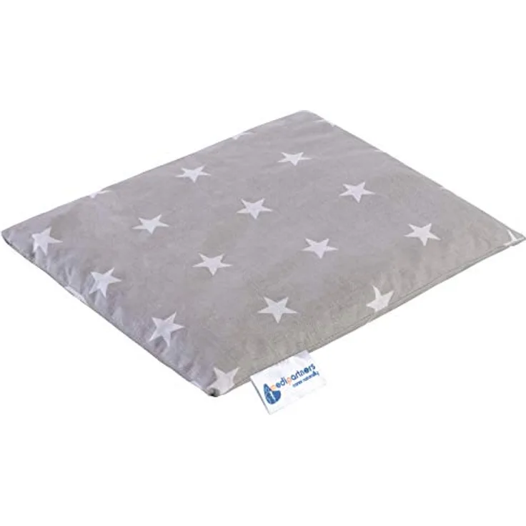Kirschkernkissen Körnerkissen groß Wärmekissen 500g Rechteck 20x25cm Öko Natur 100% Baumwolle Medi Partners Wärme + Kältetherapie Massagetherapie (Weiße Sterne mit Graue)