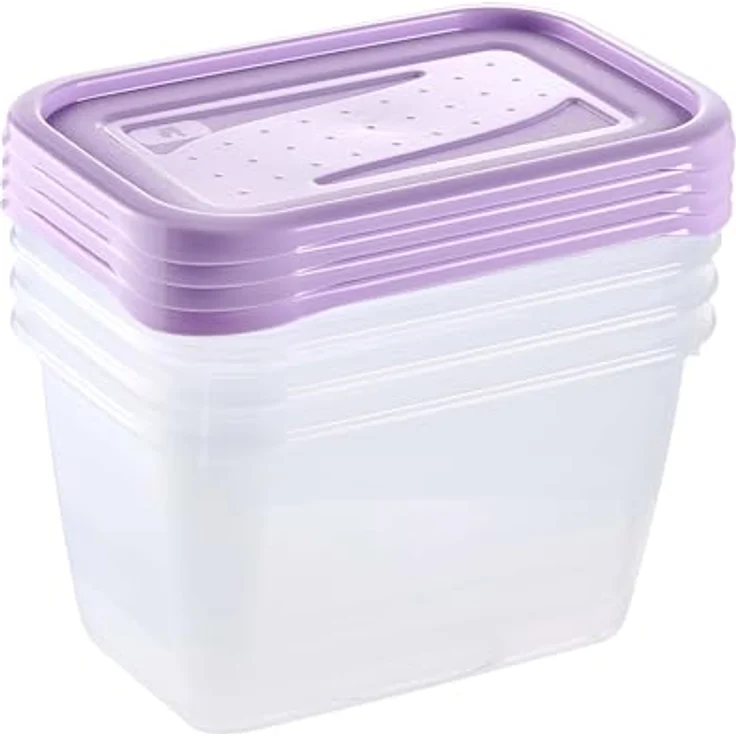 keeeper fredo fresh Frischhaltedosenset, 4-teilig, 4 x 0,75 l, lebensmittelecht, violett – Bild 3