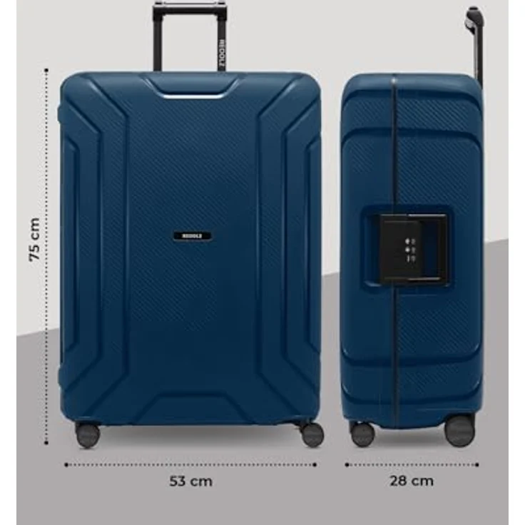 REDOLZ Hartschalen Check-in Koffer Essentials 15, XL Trolley 53 x 28 x 75 cm, 100 Liter Volumen, 3-Punkt-Verschluss, TSA-Schloss, 4-Rollen aus Polypropylen – Bild 5