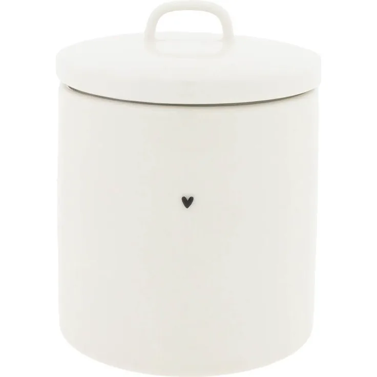 Bastion Collections Vorratsdose HEART, Keramik Dose mit Gummidichtung, 800ml, weiß schwarz, H 15,5cm
