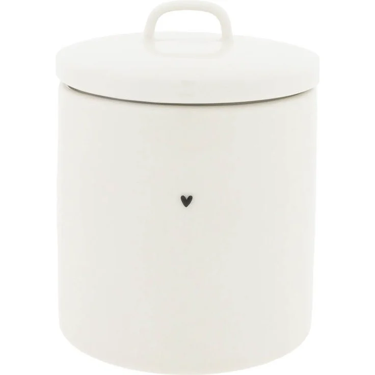 Bastion Collections Vorratsdose HEART, Keramik Dose mit Gummidichtung, 800ml, weiß schwarz, H 15,5cm