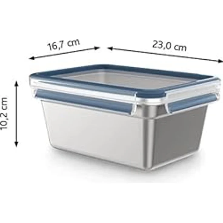 Emsa Frischhaltedose Clip & Close Stainless Steel, transparent, 2,0 L, rechteckig, auslaufsicher, mikrowellengeeignet, stapelbar – Bild 12