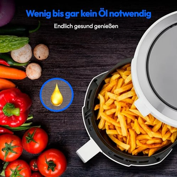 MEDION P30 L Heißluftfritteuse MD13020, 4,7 Liter, 1500 Watt, ölfreies Frittieren, 60 Min Timer, bis zu 200° C, Antihaft-Beschichtung – Bild 5