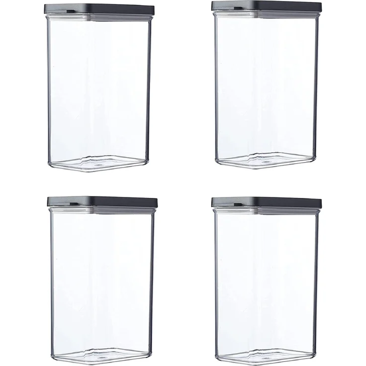 Mepal Omnia Vorratsdosen Set 4-teilig 2000 ml Nordic Black stapelbar & luftdicht – Bild 1