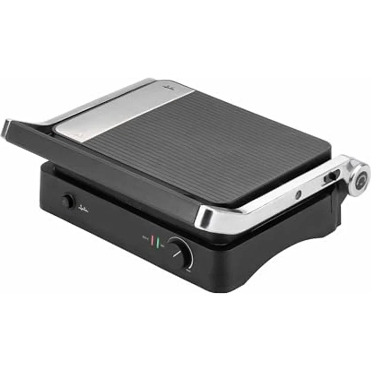 JATA JEGR1450 Panini Elektro-Grill, 2000 W, 180° Öffnung, geriffelte antihaftbeschichtete Platten, 29,6 x 21,8 cm, mit Fettauffangschale – Bild 5