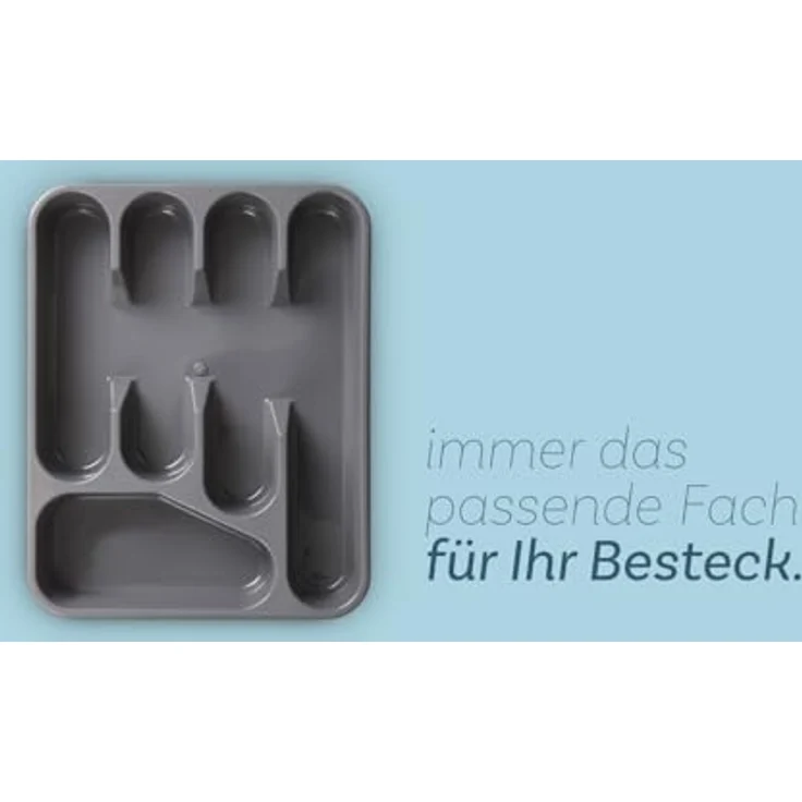 Pro Home Besteckkasten Besteck Organizer (33,5x26x4,5cm), Weiß ausziehbar, Besteckhalter Küche - Schubladeneinsatz – Bild 4