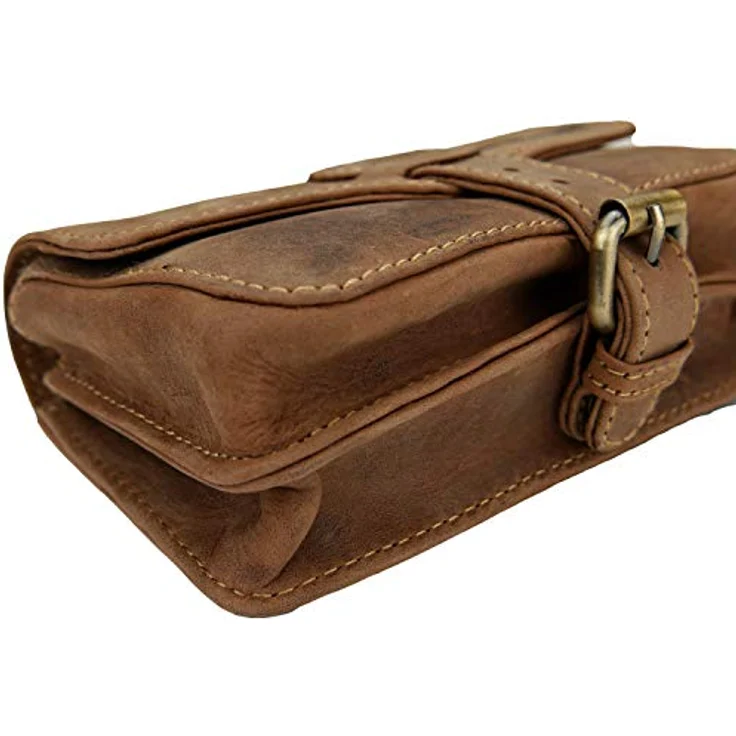 Greenburry Vintage Military Gürteltasche Leder, 16 cm x 6 cm x 9 cm, braun, 100% Leder – Bild 5