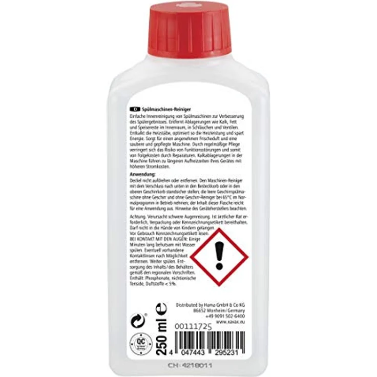 XAVAX Spülmaschinenreiniger, 250 ml mit Frischeduft, entkalkend und reinigend – Bild 2