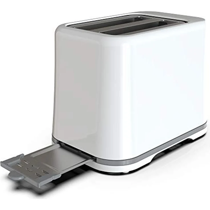Grunkel - TSB-EASYTOAST - Double slot toaster with electronic 6-stage browning control - Shut-off function, crumb drawer and cable rewind - 870 W - white – Bild 5