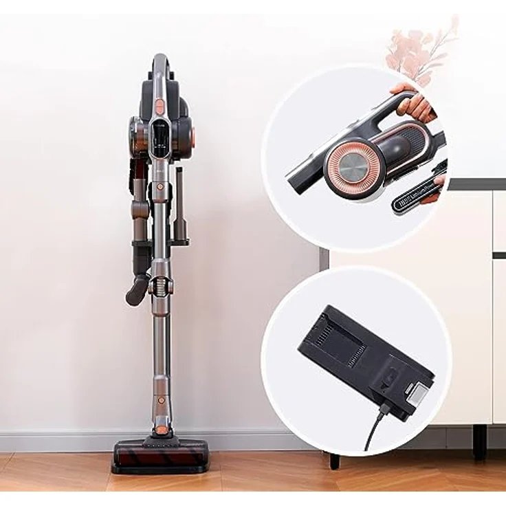 Jimmy H10 Pro Handstaubsauger, 90 min Akkubetrieb, Akkuwechsel-Option, silber-schwarz-roségold – Bild 3