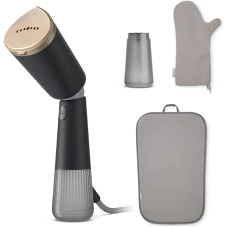 Philips Dampfglätter 5000-Serie - Leistungsstarke 1400 W, kontinuierlicher Dampf, zwei Wassertanks, verstellbarer Kopf, metallene Sohlenplatte, inkl. Zubehör, anthrazit