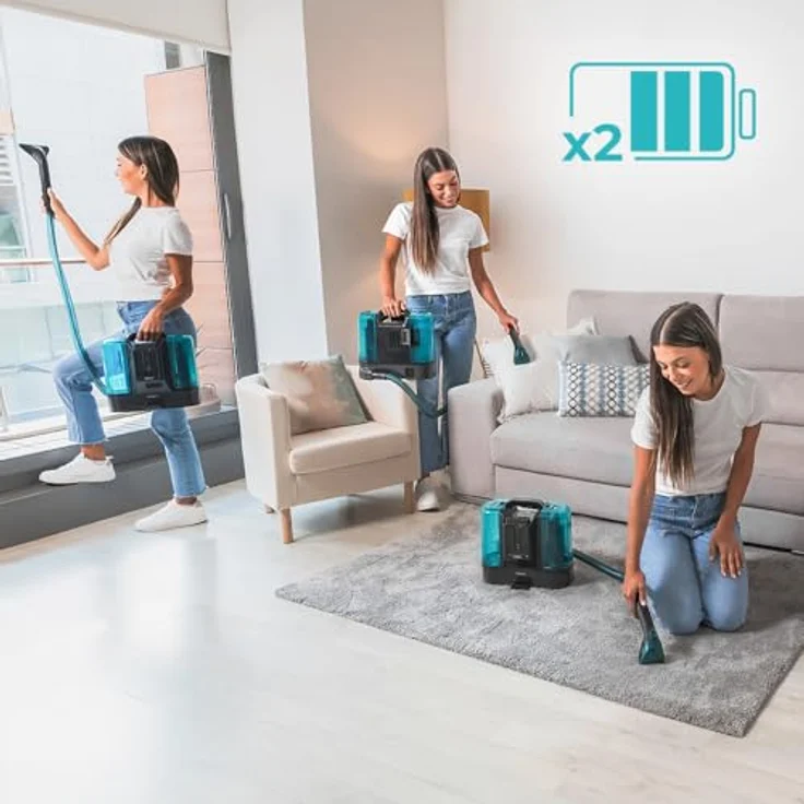 Cecotec Conga Carpet & Spot Clean Infinity, Kabelloser Polsterreiniger mit 3-in-1-System, grün, bis zu 60 Minuten Betriebszeit – Bild 6