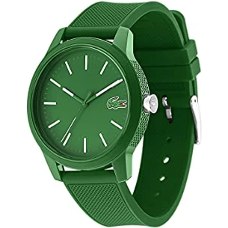 Lacoste Analog Quarzuhr LACOSTE.12.12, Grünes Silikonarmband mit grünem Zifferblatt, wasserabweisend bis 5 bar, 42 mm Gehäusedurchmesser – Bild 2