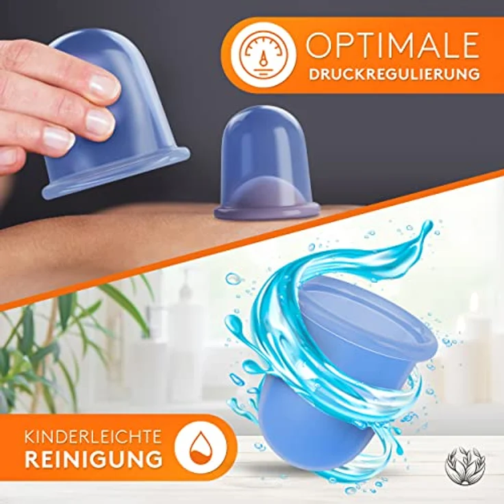 KURGLAS Vakuum-Massager Schröpfgläser Silikon [2 Stück] - Effektive Schröpfen Silikon, Dermatest: Sehr Gut - BPA freies Schröpfglas - Schröpfset, mit e-Book - Gegen Verspannungen & Cellulite - Hochwertige Schröpfset für Anfänger & Fortgeschrittene – Bild 5