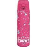 Scout Trinkflasche Bottle Stars, kindgerechtes Design, 0,5 l, pink / hellgrau, Metall
