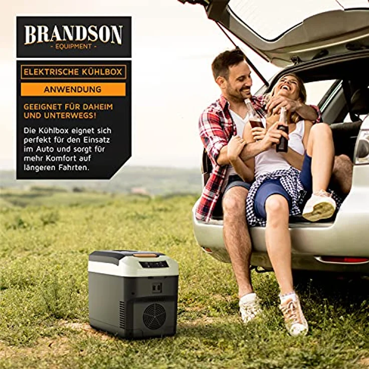 Brandson Kühlbox elektrisch 10L, 230 V und 12 V, kühlt bis 20°C unter Umgebungstemperatur, heizt bis 65°C, Cool Grey – Bild 5