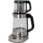 Unold Samowar Selin, 2in1 Wasser-/Teekocher mit 1,7 L Volumen, stufenweise Temperatureinstellung 92–100 °C, Edelstahl und Borosilikatglas