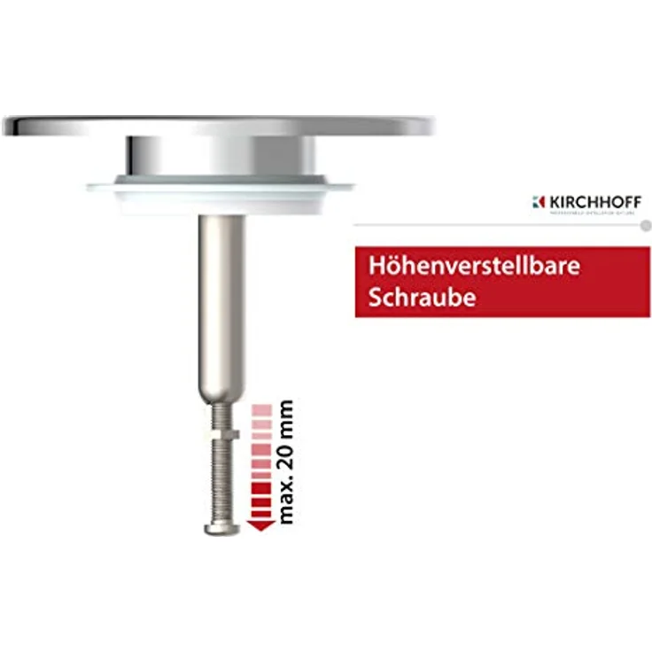 KIRCHHOFF 988453155 Abfluss-Stöpsel für handelsübliche Badewanne, 1½“ Badewannen Stöpsel, Abflussgarnitur, Badewannenstöpsel universal, Chrom – Bild 4
