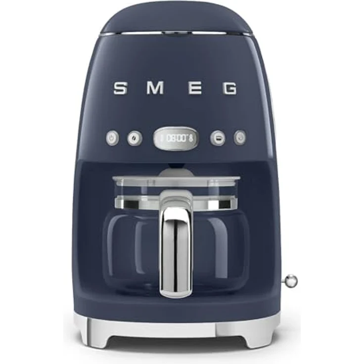 Smeg DCF02NBEU Filter-Kaffeemaschine mit Aroma- und Autostart-Funktion, Glaskaraffe bis 12 Tassen, 2 Intensitätsniveaus, Warmhaltefunktion, 1050W, Navy Blue – Bild 1