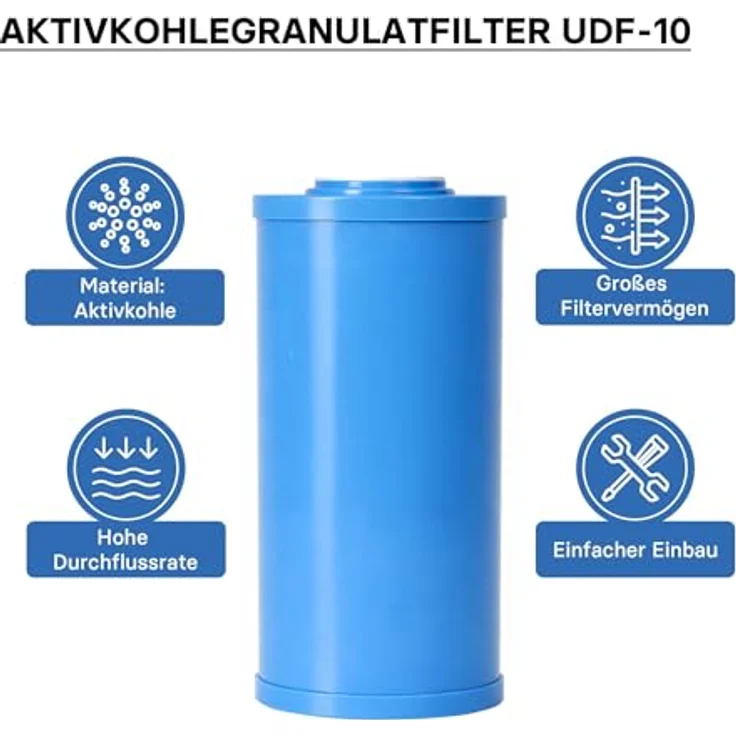 Naturewater UDF-10L 10' Big Blue Aktivkohlegranulat Wasserfilter Hauswasserfilter Trinkwasserfilter – Bild 3