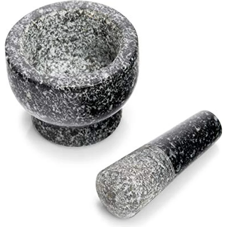 Zeller 24504 Mörser und Stößel-Set, Granit, anthrazit, ca. 9 x 9 x 6,5 cm – Bild 2