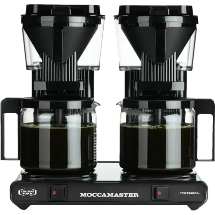 Moccamaster KBG744 Filter Kaffee Maschine Glas, 2 x 1.25 Liter, 59367, Schwarz