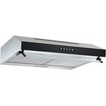 Respekta Dunstabzugshaube unterbau / Unterbau-Dunstabzugshaube 60 cm / Metallgehäuse mit Glasfront in Schwarz / Abluft - und Umluftfunktion / CH16060SGB / B / 60 – 68 dB