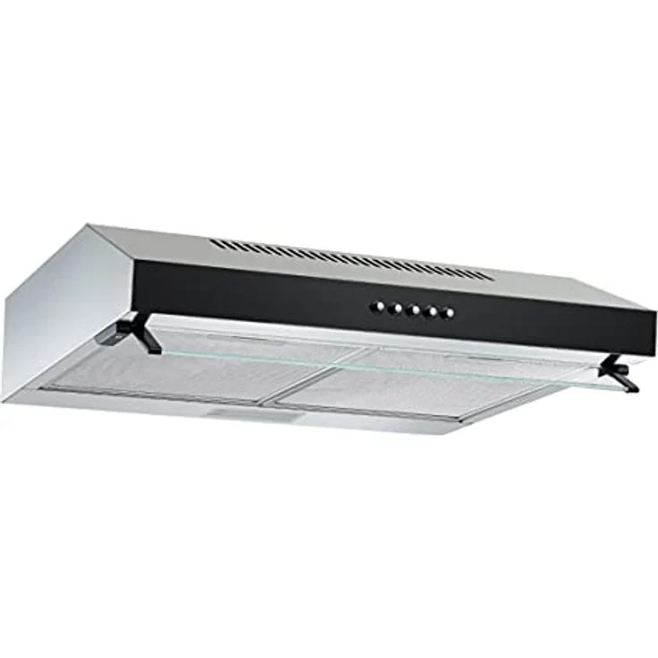 Respekta Dunstabzugshaube unterbau / Unterbau-Dunstabzugshaube 60 cm / Metallgehäuse mit Glasfront in Schwarz / Abluft - und Umluftfunktion / CH16060SGB / B / 60 – 68 dB – Bild 1