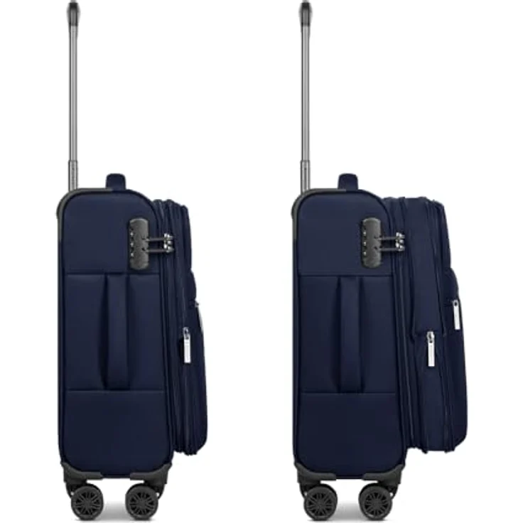 BUGATTI Valencia Soft Kabinen-Koffer, kleiner Cabin-Trolley 36.5 x 19.5 x 55cm, erweiterbar, Doppelrollen, hochwertiges Polyester, 35 Liter Volumen, für Damen und Herren – Bild 3