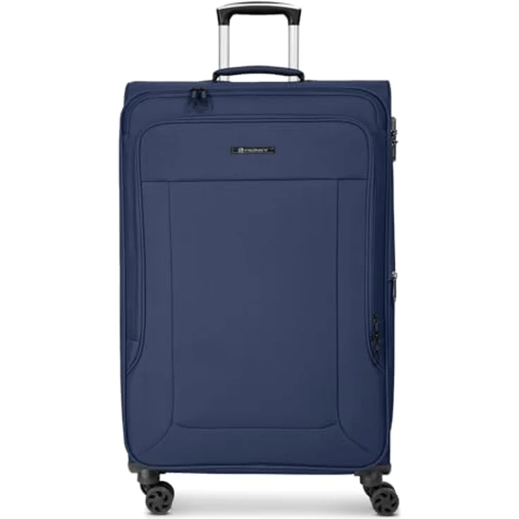 Franky Melbourne 3.0 Koffer L | Trolley Weichgepäck mit 4 Rollen, Hemdenfach, arretierbarer Griff, Dehnfalte, Packriemen, Zahlenschloss, Adressschild | 48 cm x 31 cm x 79 cm - 3.4kg, Navy Blue - Preisvergleich – Bild 2