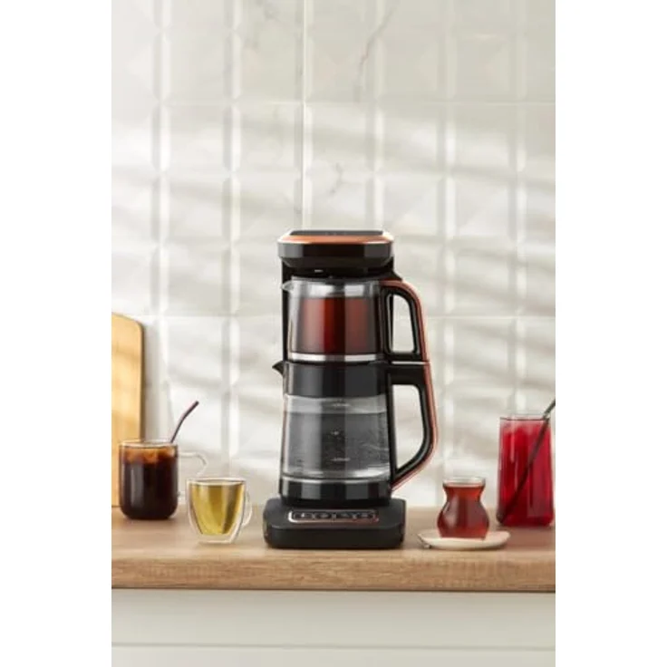 Karaca Robotea Pro 4 in 1 Teekocher, 2500W, Black Copper, Automatikfunktionen, Frischeanzeige, sprechende Informationen – Bild 1
