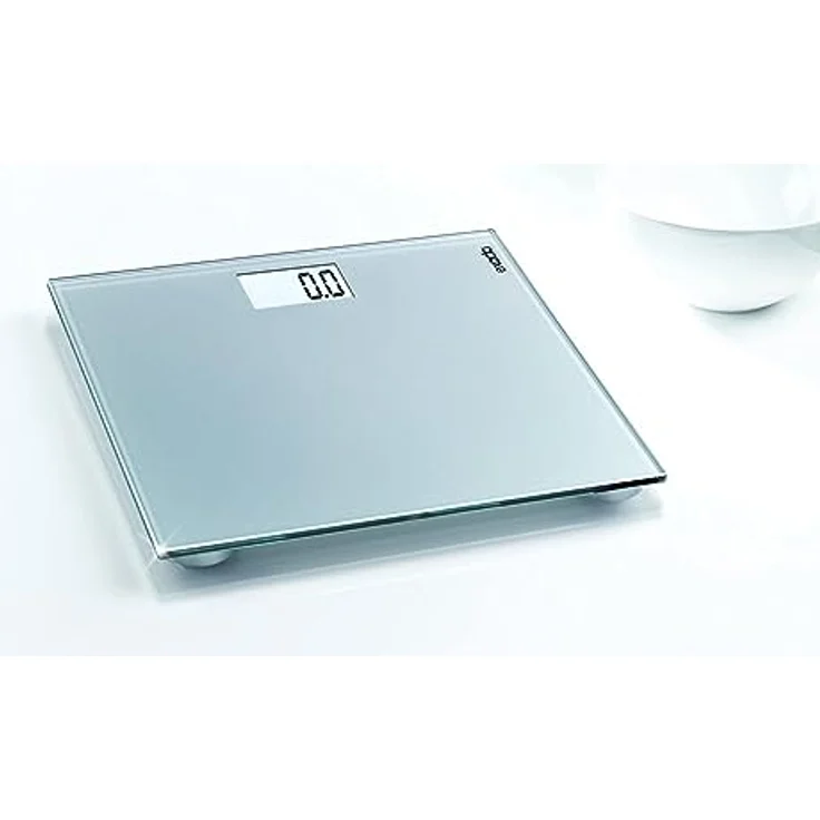 Exacta Digitale Personenwaage Comfort mit Ein- und Ausschaltfunktion, Körperwaage mit praktischer LCD, Anzeige, Waage für hohe Standsicherheit und großer Trittfläche aus Sicherheitsglas – Bild 2