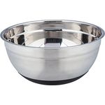 WENKO Edelstahlschüssel Aru 4 Liter, Black Outdoor Kitchen Schüssel aus rostfreiem Edelstahl mit Anti-Rutsch Boden aus schwarzem Silikon für rutschsicheren Stand, spülmaschinengeeignet, Ø 26 x 12 cm