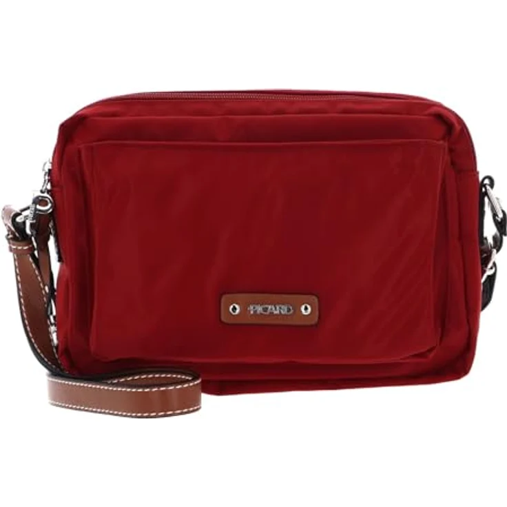 Picard Sonja Umhängetasche, 22 cm, Nylon, rot, mit Reißverschlussfächern und Innenorganisation – Bild 1