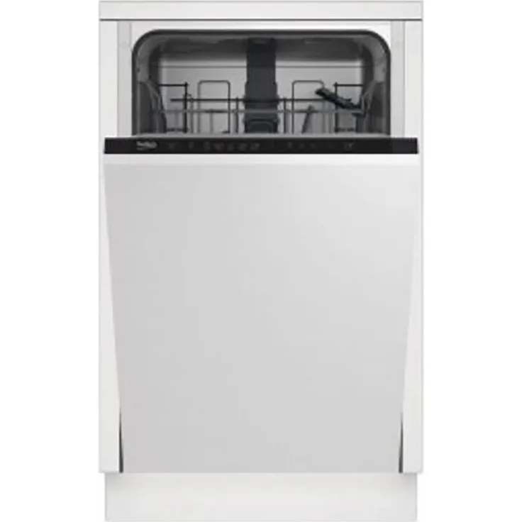 Beko DIS35026, Einbau Spülmaschine 45cm, vollintegrierbar, 10 Massgedecke, Eco 50, 48 dB, Energieeffizienzklasse E, schwarzes Bedienfeld