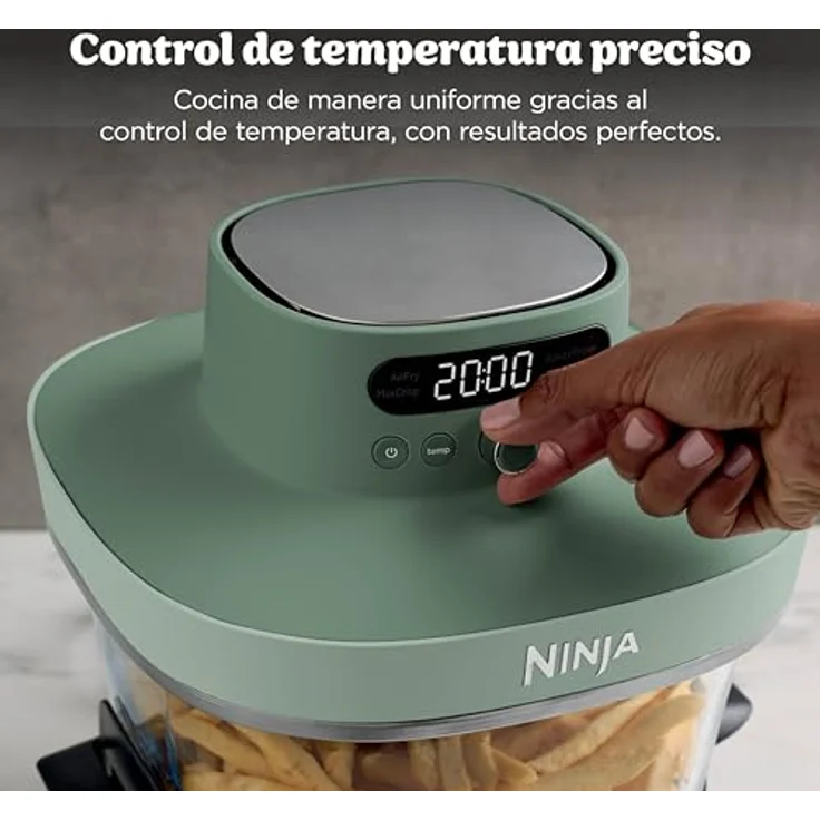 Ninja CRISPi PRO XL Glas-Heißluftfritteuse,  bis zu 1,8 kg Füllmenge, Farbe: Grün – Bild 6