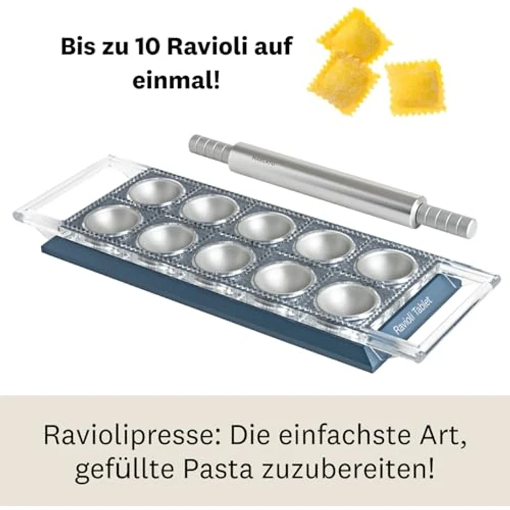 MARCATO Ravioli Tablet, blaue Ravioli-Form aus eloxiertem Aluminium, 20 x 10 x 2 cm, einfache Vorbereitung, elegantes Design – Bild 3