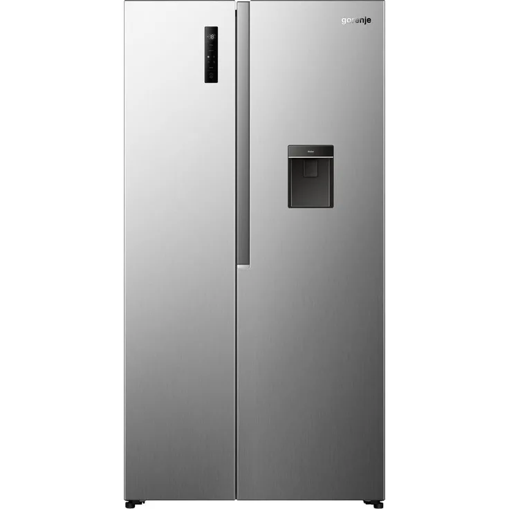 Gorenje NRS917E41XWD Side-by-Side Kühl-/Gefrierkombination, 2-türig, 541 Liter, NoFrost Plus, Grau, LED-Innenbeleuchtung, akustisches Warnsignal