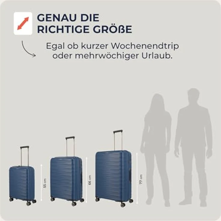 Travelite Koffer Set MOOBY 3-teilig, Hartschale aus recyceltem Material, S/M/L (55/66/77 cm), mit 4 Doppelrollen & TSA-Schlössern – Bild 3