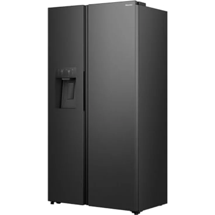 Hisense Freistehender Side-by-Side-Kühlschrank, 528 l, Amerikanische Tür, Schwarz, 2 Türen, Berührung, LED – Bild 3