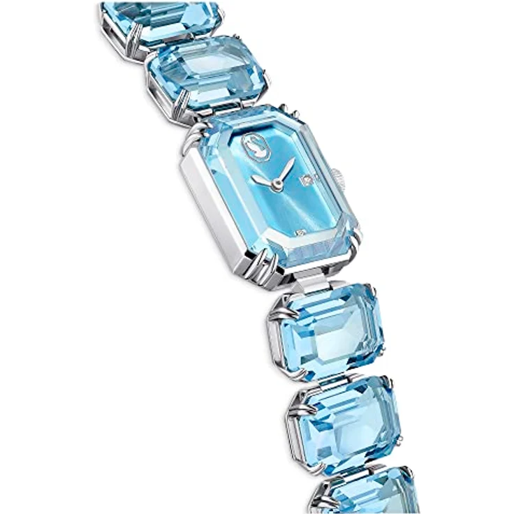 Swarovski Millenia Uhr, blaue Damenuhr mit Edelstahlarmband und strahlenden Swarovski Kristallen – Bild 5