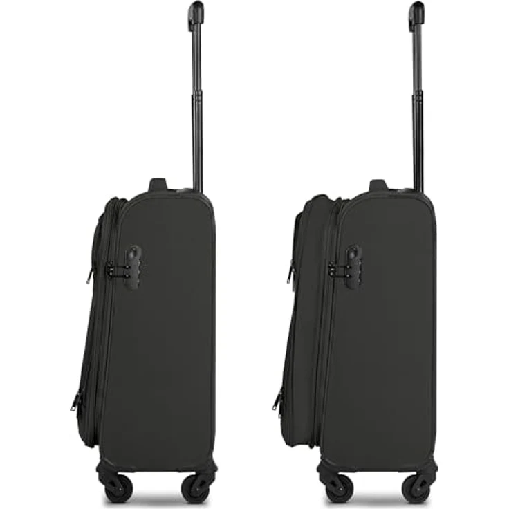 SMARTBOX Weichgepäck Kabinen-Koffer für Damen & Herren | Kleiner Cabin-Trolley 36 x 23 x 57 cm | 4 Rollen & Zahlenschloss | erweiterbar mit Dehnfalte | leichte 2,6 kg (Edition 04) – Bild 2