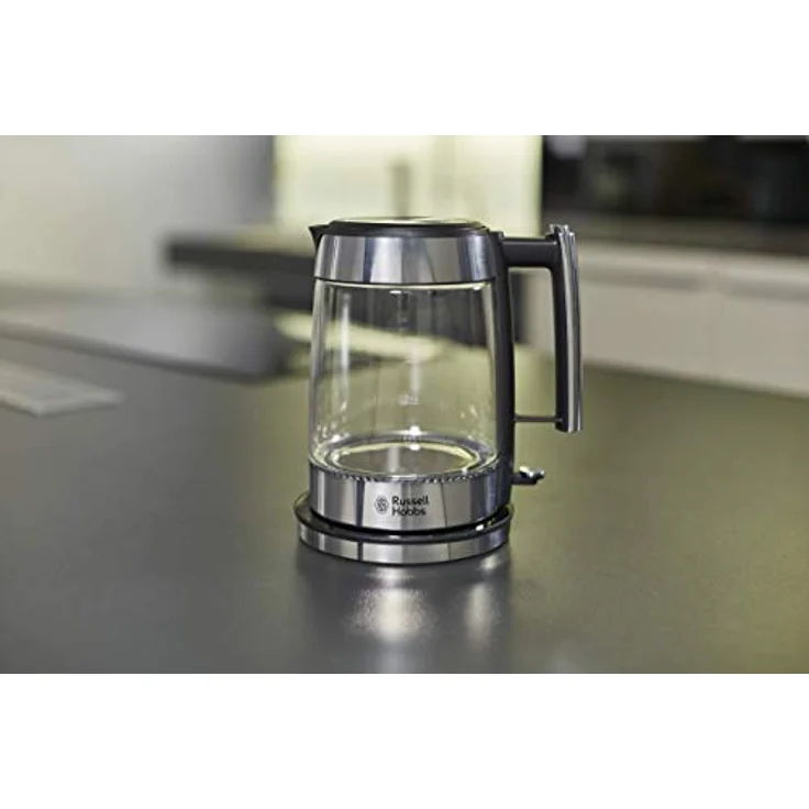 Russell Hobbs Wasserkocher, Glas Elegance, 1.7l, 200W, LED Beleuchtung, Edelstahl, herausnehmbarer Kalkfilter, Wasserstandsanzeige mit Füllmengenmarkierung, hochwertiger Teekocher 23830-70 – Bild 6