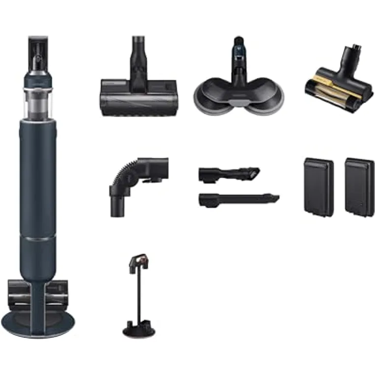 Samsung Bespoke Jet Plus Akku+ Wet & Clean Akku-Staubsauger, Teleskopierbar, All-in-one Clean Station, Inkl. Ersatz-Akku und Zubehör, Midnight Blue, VS20B95B73B/WD